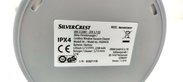 AKUMULATOROWA MYJKA DO OKIEN SILVERCREST HG04476