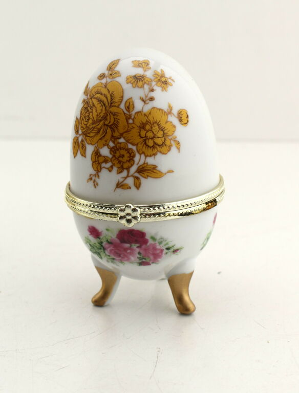 JAJO SZKATUŁKA PORCELANOWE WZOROWANA NA FABERGE