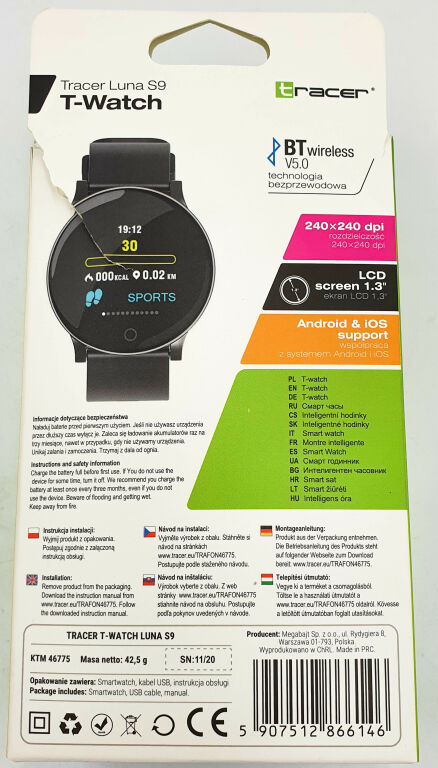 smartwatch-opaska-sportowa-tracer-luna-s9-kpl-stan-nowy