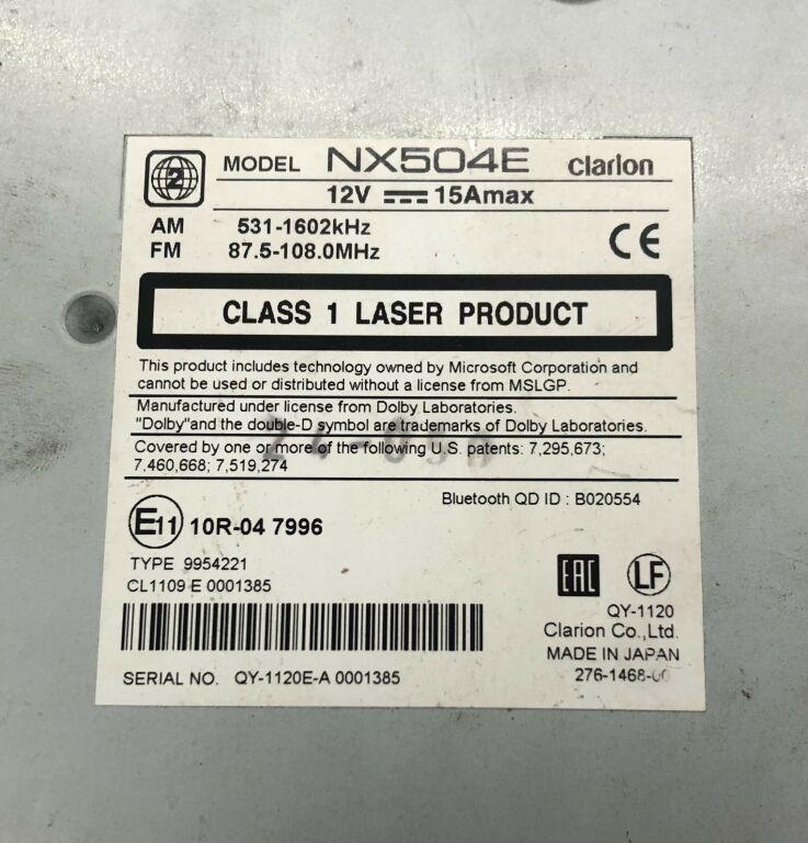 RADIO SAMOCHODOWE CLARION NX504E