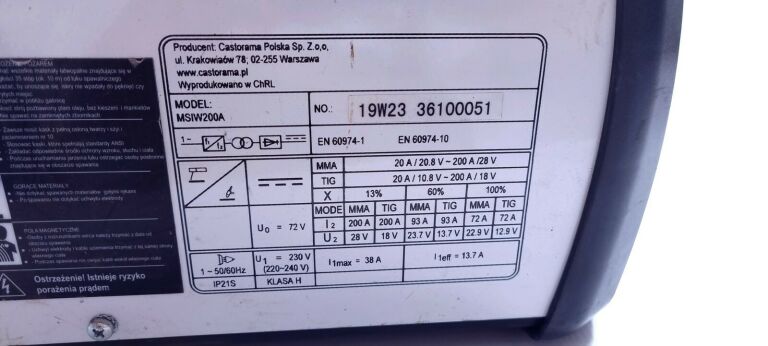 SPAWARKA MACALLISTER MSMW 200A KPL