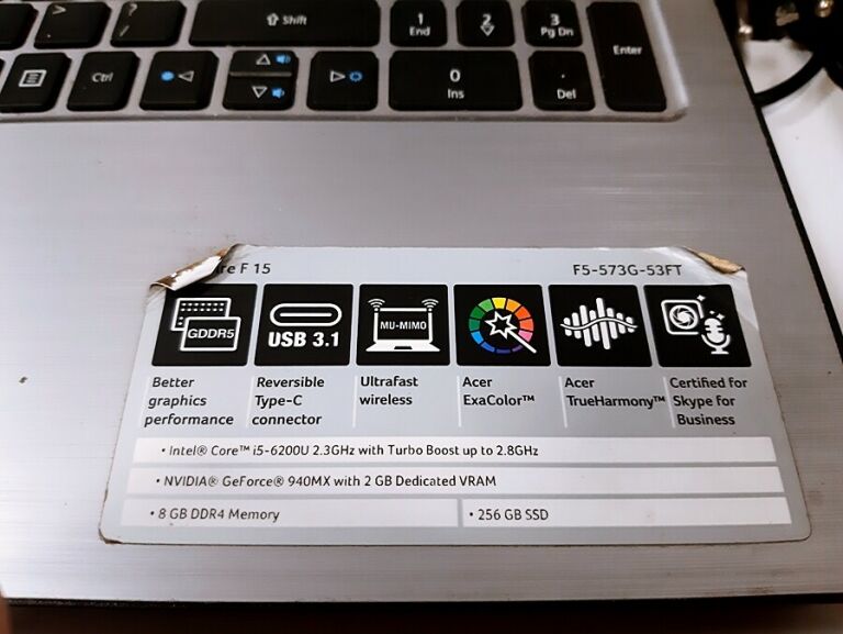LAPTOP ACER ASPIRE F5-573G-53FT/I5-6200U