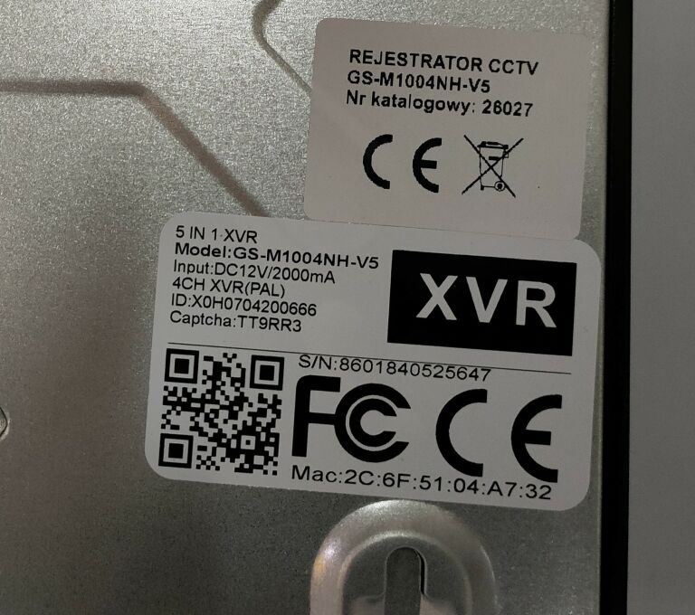 MONITORING ZESTAW 4 KAMERY + SMART VIDEO RECORDER