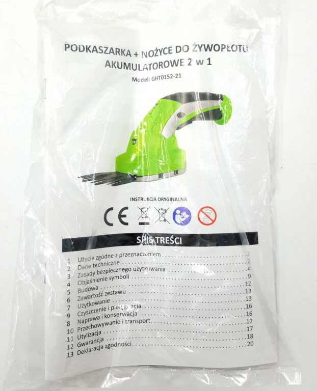 gardenic-podkaszarka-nozyce-2w1-akumulatorowe-marka-gardenic