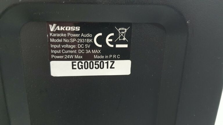 GŁOŚNIK KARAOKE VAKOSS SP-2931BK