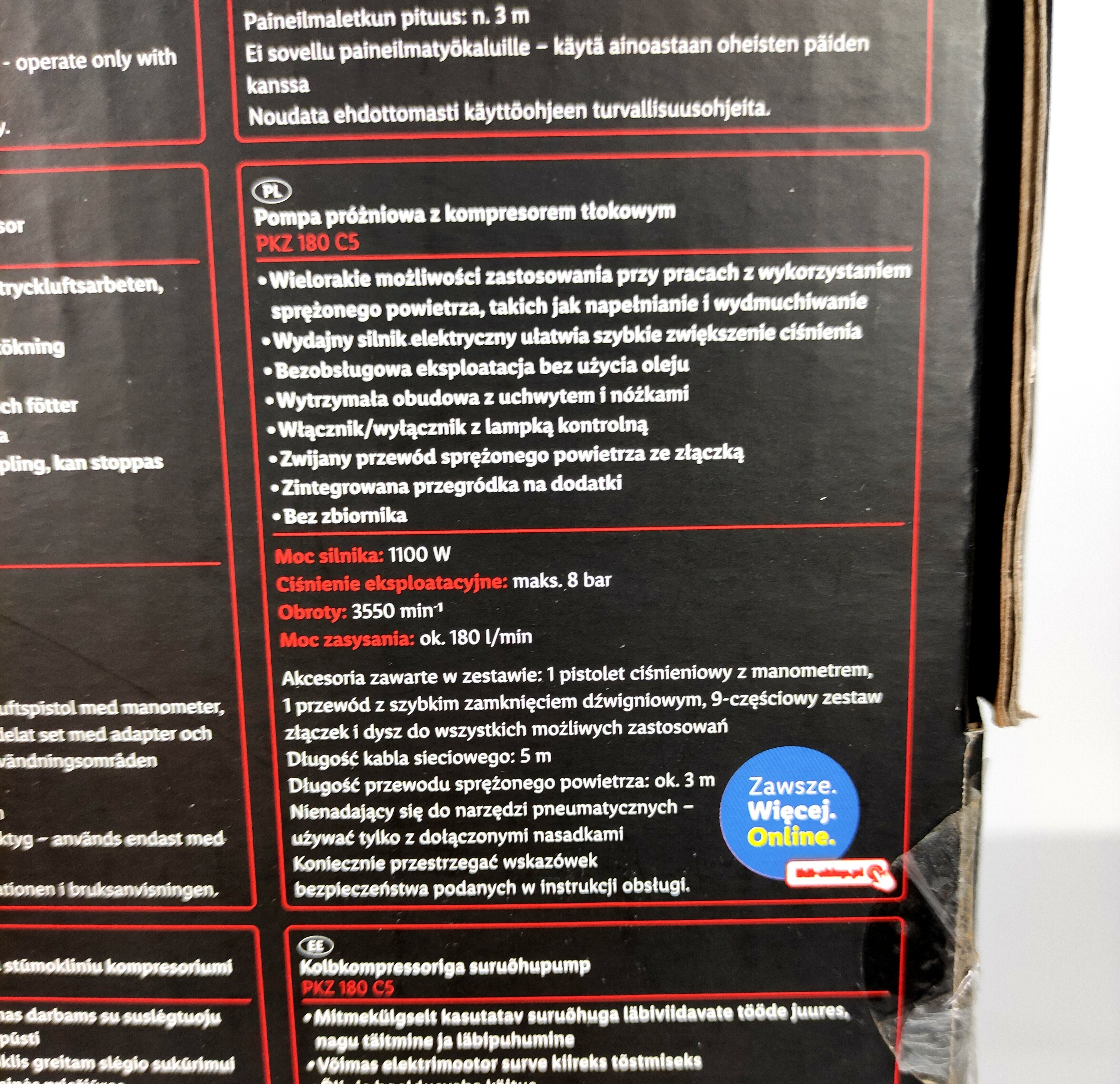 parkside-pkz-180-c5-kompresor-bezolejowy-jak-nowy-cisnienie-maksymalne-8