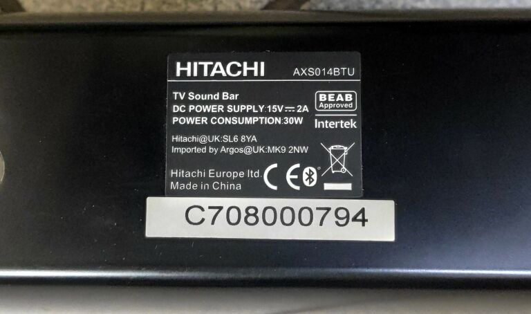 SOUNDBAR HITACHI AXS014BT + PILOT ŁADNY STAN!