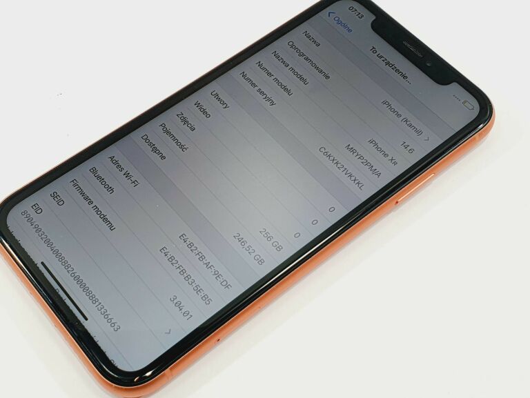 TELEFON IPHONE XR KOMPLET 256GB KORALOWY