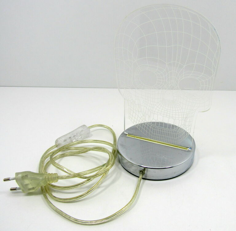 LAMPA STOJĄCA GŁOWA CZASZKA LED 7W 400LM CHROM