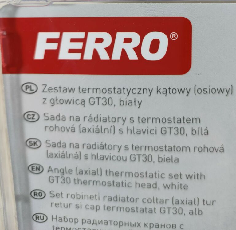 FERRO ZESTAW TERMOSTATYCZNY OSIOWY BIAŁY ZTO30WH