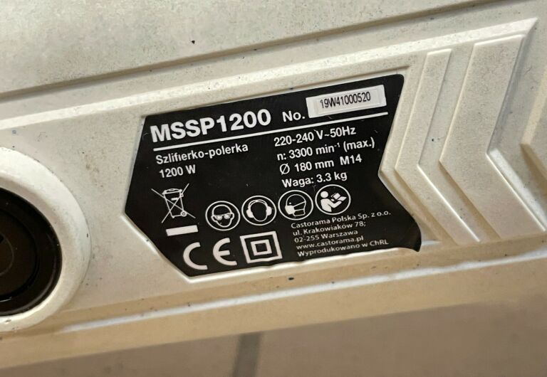 POLERKA MACALLISTER MSSP1200 1200W GWAR. 02.2022
