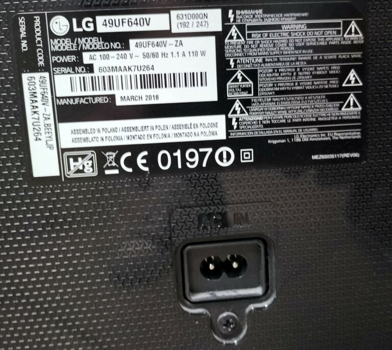 TELEWIZOR LED LG 49UF640VUSZKODZONA PŁYTA GŁÓWNA