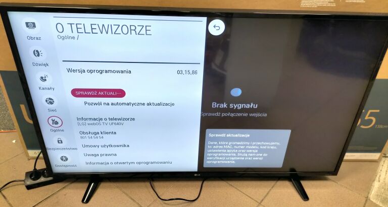 TELEWIZOR LED LG 49UF640VUSZKODZONA PŁYTA GŁÓWNA