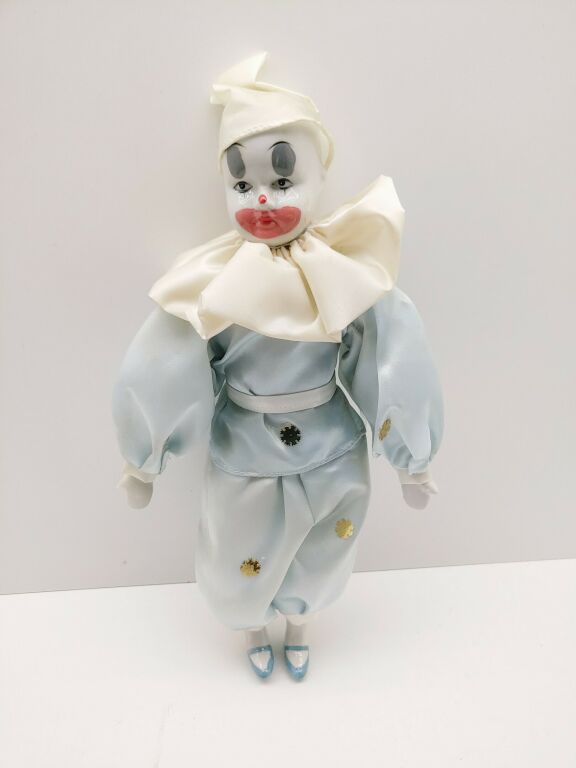 LALKA Z PORCELANY KOLEKCJONERSKA KLAUN