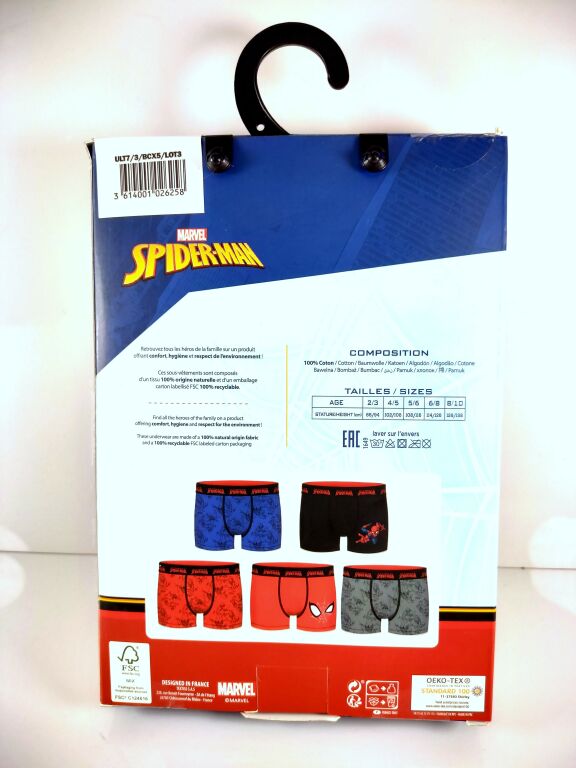 BOKSERKI 5PAK MARVEL SPIDER-MAN WIEK 6/8