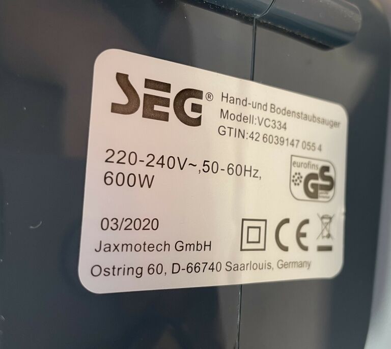 ODKURZACZ RĘCZNY SEG VC334 + RURA