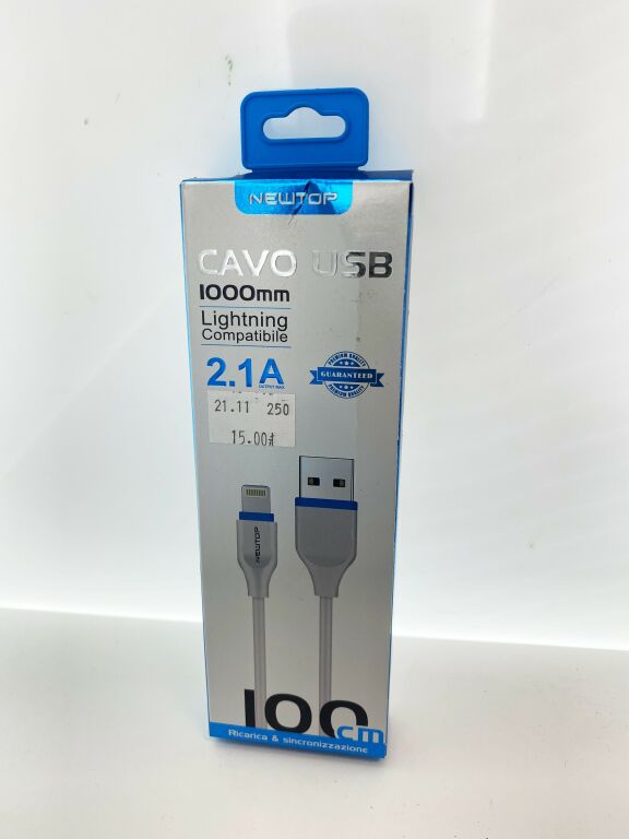 NEWTOP CAVO USB LIGHTNING 100CM 2.1A BIALY