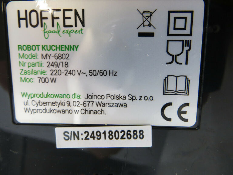ROBOT KUCHENNY HOFFEN MY-6802 KOMPLET