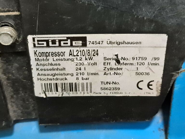 sprezarka-kompresor-gude-al-210824l-stan-uzywany