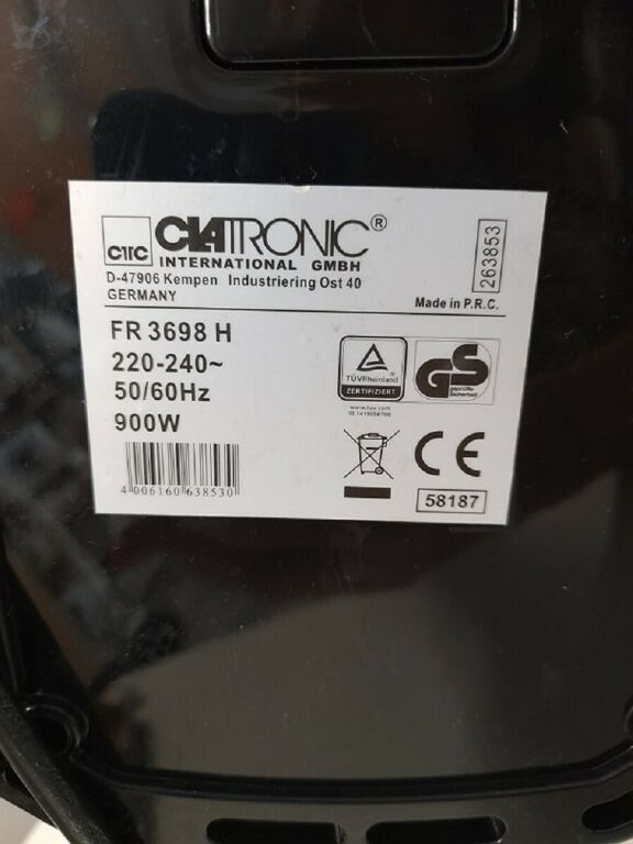 FRYTKOWNICA BEZTŁUSZCZOWA CLATRONIC FR 3698 H