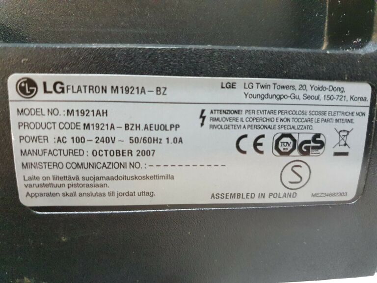 MONITOR LG FLATRON M1921A