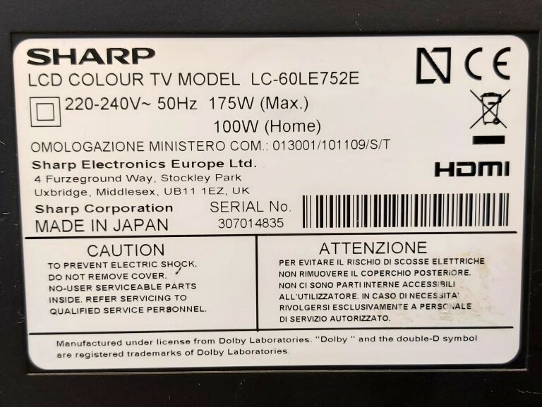 TELEWIZOR SHARP LC-60LE752E 3D Z PILOTEM OPIS!!!