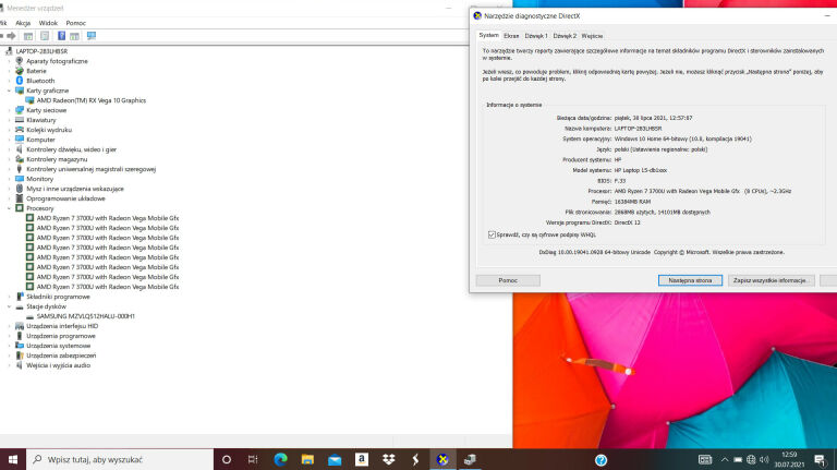 HP 15-DB1066NW RYZEN 7 3700U 16GB RAM 512GB SSD