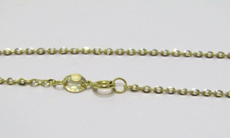 PIĘKNY BŁYSZCZĄCY ZŁOTY ŁAŃCUSZEK PR.585 45 CM