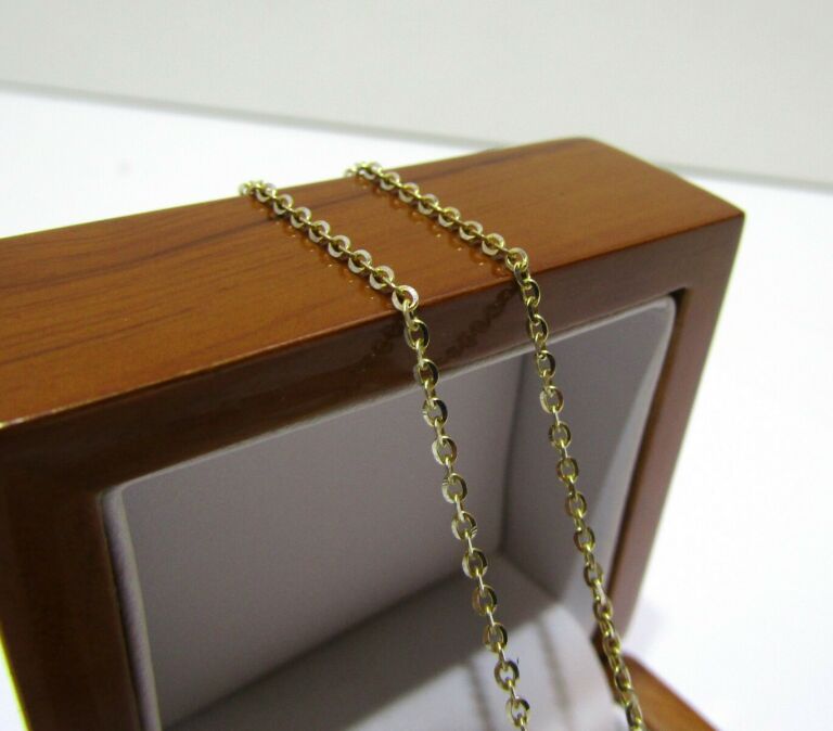 PIĘKNY BŁYSZCZĄCY ZŁOTY ŁAŃCUSZEK PR.585 45 CM