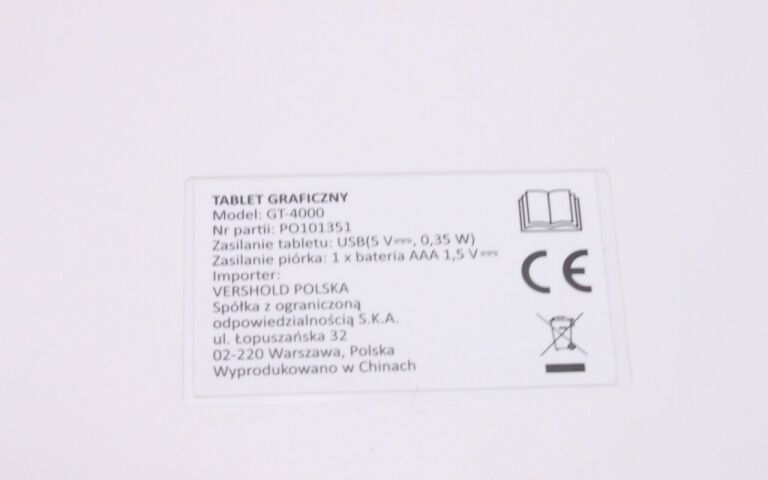 TABLET GRAFICZNY MODEL GT-4000