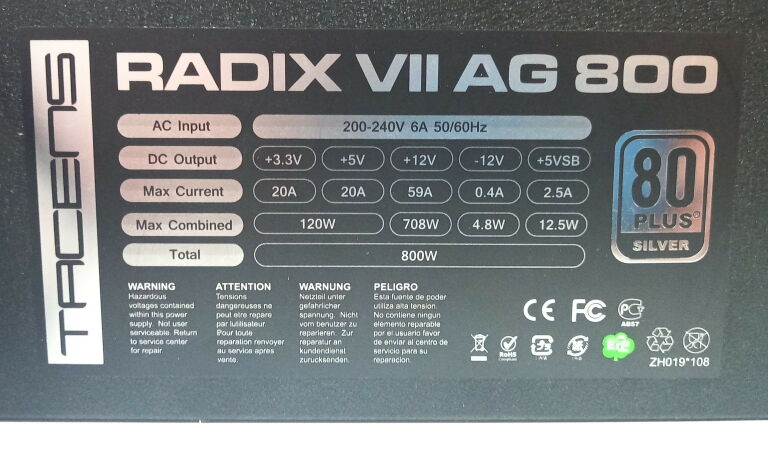 ZASILACZ TACENS RADIX VII AG 800W