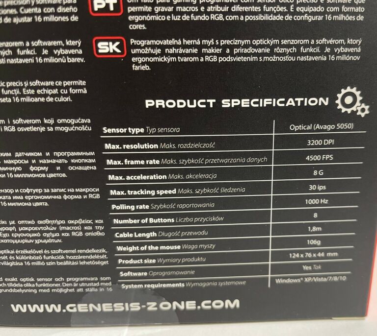 MYSZ DLA GRACZY GENESIS XENON 210 3200DPI OKAZJA