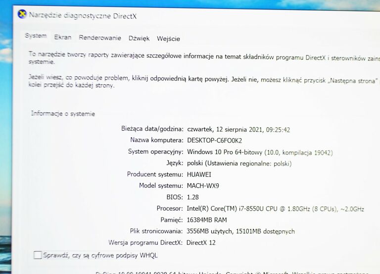 LAPTOP HUAWEI MATEBOOK X PRO + KOMPLET