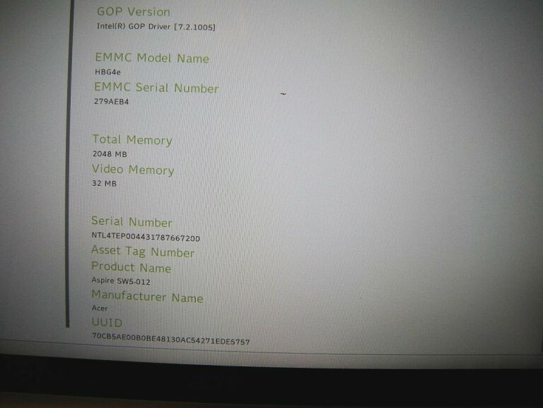 TABLET ACER ASPIRE SWITCH SW5-012