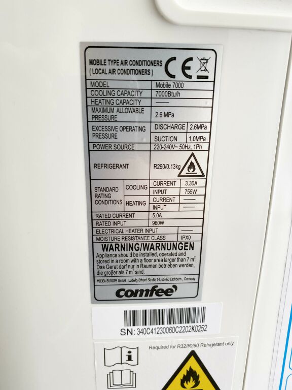 KLIMATYZATOR PRZENOŚNY COMFEE 7000-W JAK NOWY!