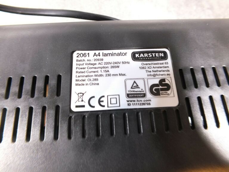 LAMINATOR A4 FICHERO KARSTEN 2061 OL285 +PUD