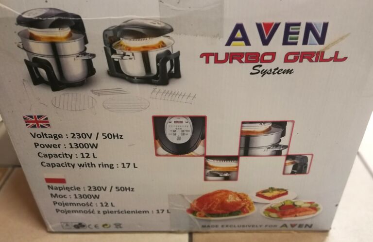 PIEKARNIK Z TERMOOBIEGIEM TURBO GRILL AVEN 1300W