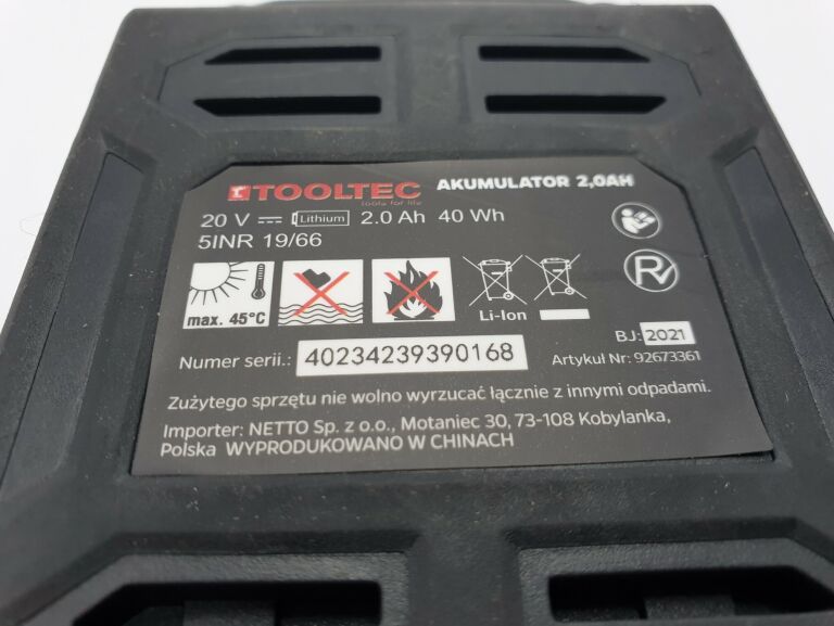 AKUMULATOR 20V TOOLTEC 2,0 AH