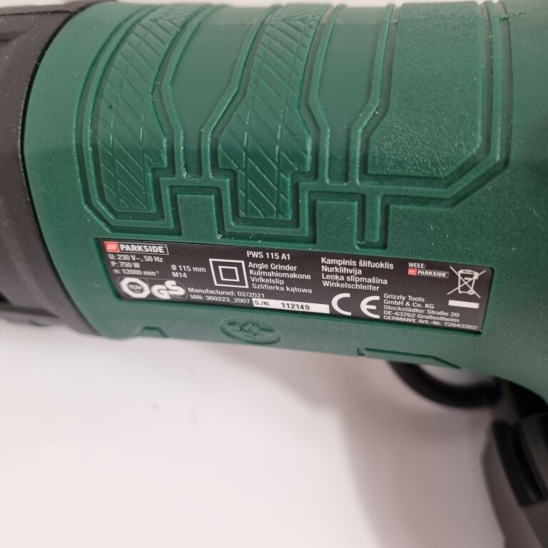 SZLIFIERKA KĄTOWA PARKSIDE PWS 115 A1 750W