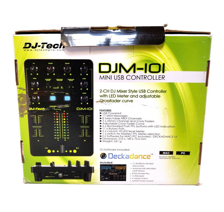 DJ TECH DJM-101 USB MIDI CONTROLLER -MIXER STYLE