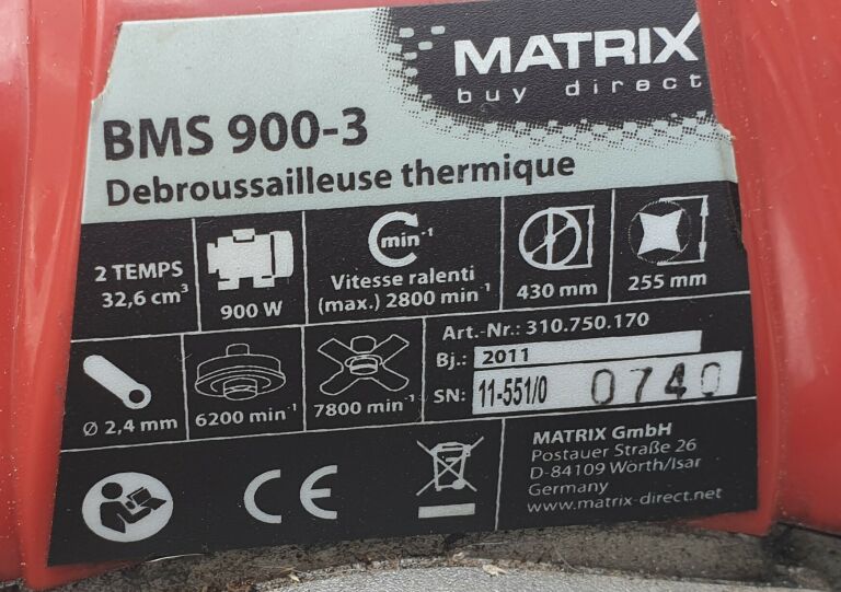 PODKASZARKA MATRIX BMS 900-3 BRAK PLASTIKU