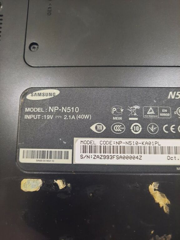 NOTEBOOK SAMSUNG NP N510