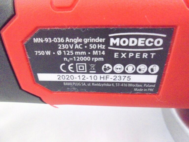 SZLIFIERKA KĄTOWA MODECO EXPERT MN-93-036/PUDEŁKO