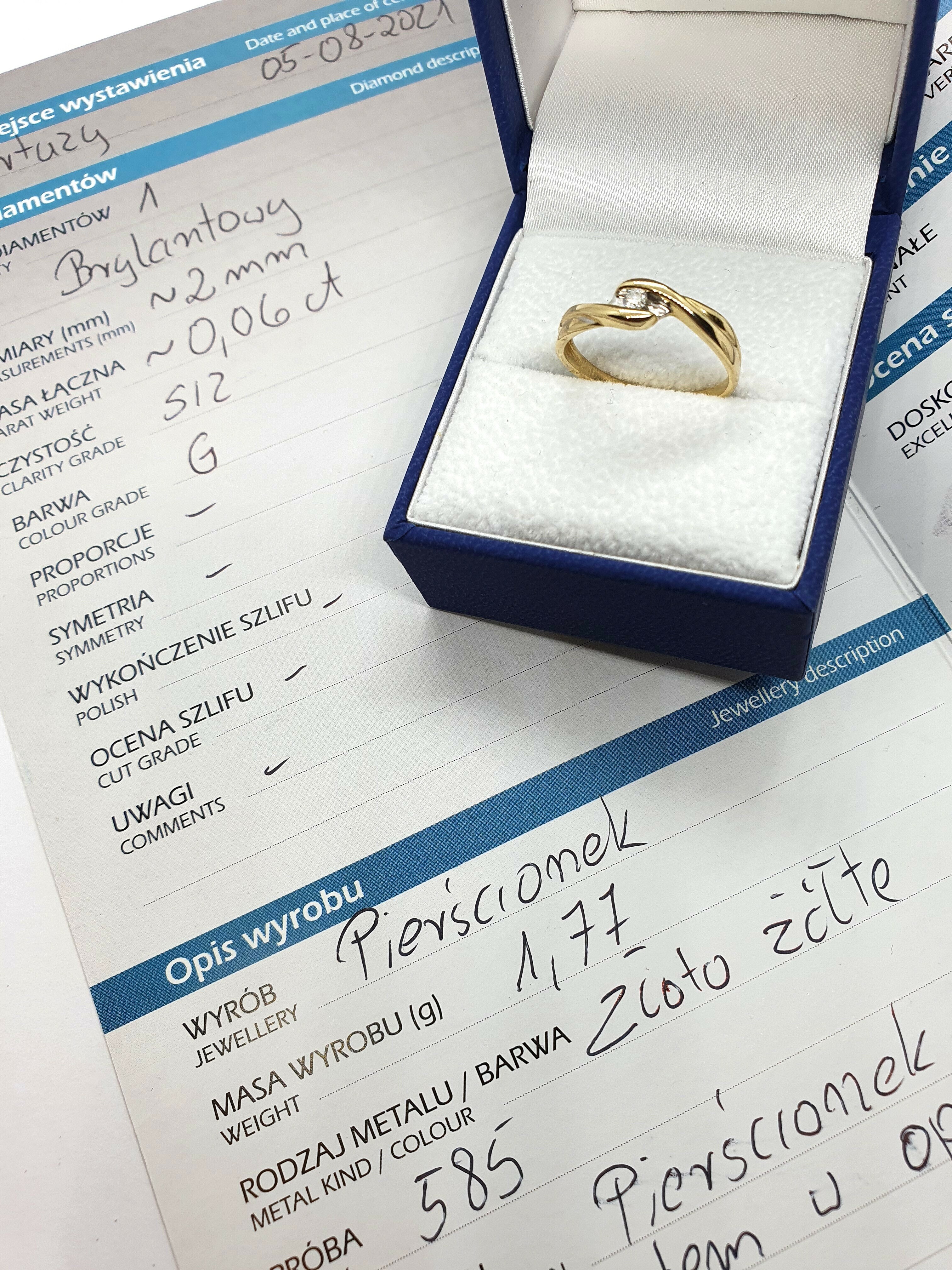 zloty-pierscionek-z-brylanetm-006ct-apart-pr585-stan-uzywany