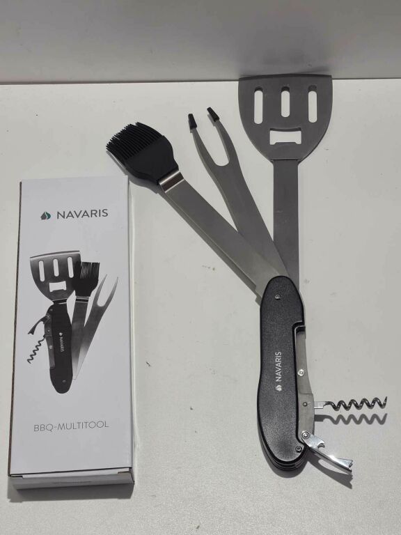 NAVARIS 5W1 BBQ MULTITOOL SZTUĆCE DO GRILLA – ZE STALI NIERDZEWNEJ