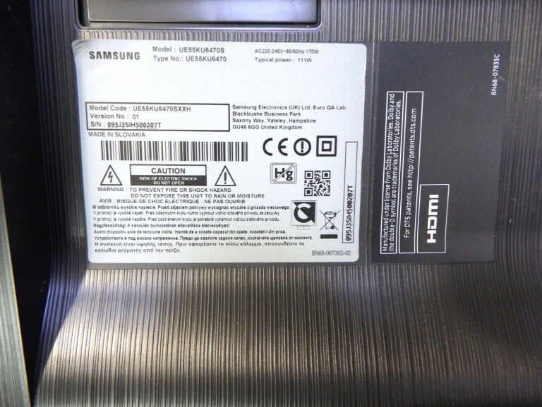 TV SAMSUNG UE55KU6470S USZKODZONY
