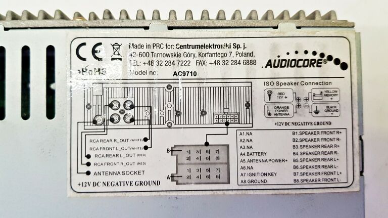 RADIO SAMOCHODOWE AUDIOCORE AC9710 Z USB