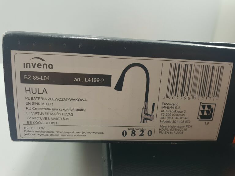 BATERIA KUCHENNA Z ELASTYCZNĄ WYLEWKĄ INVENA HULA