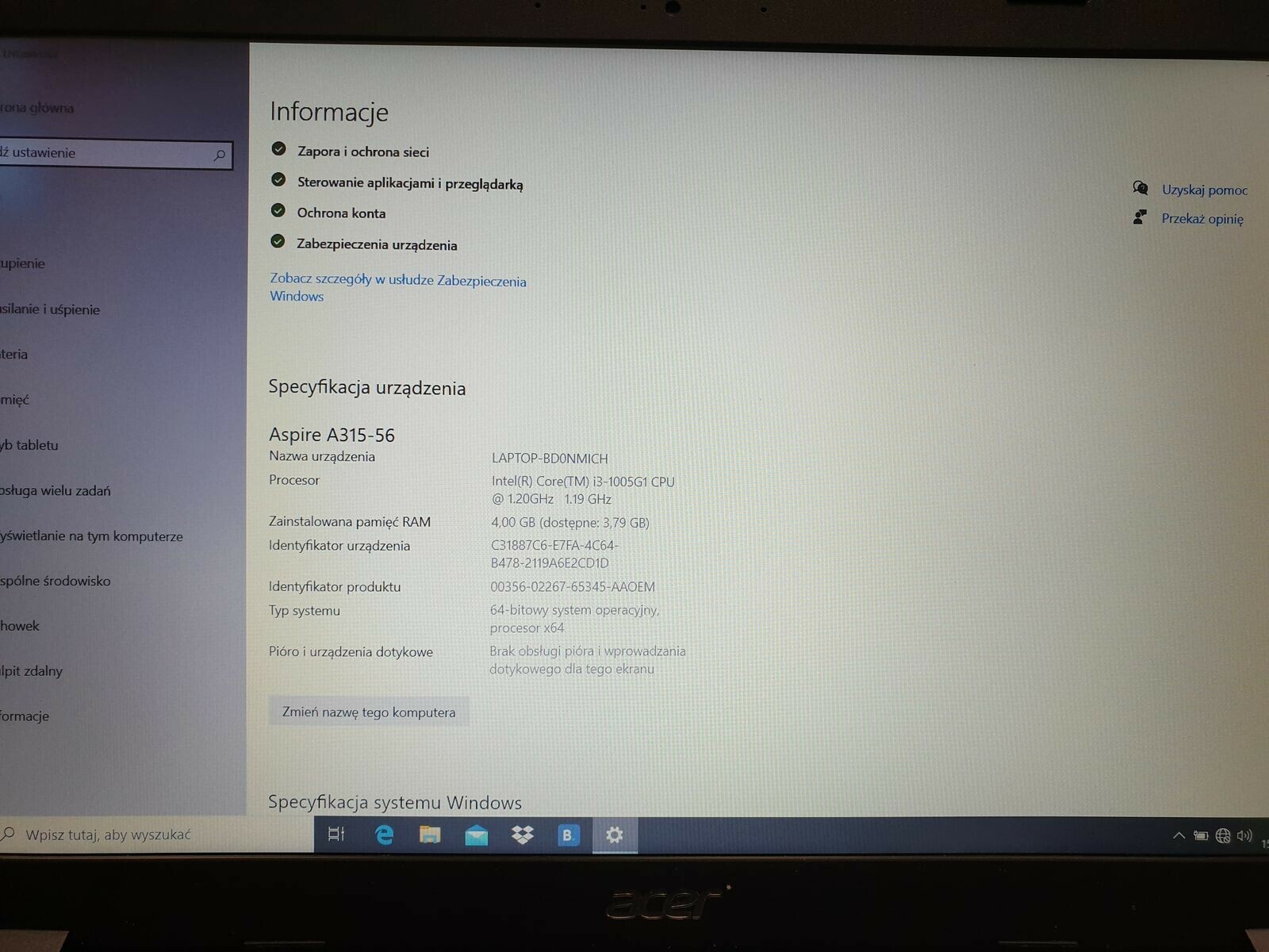 laptop-acer-aspire-3-a315-56-38jk-n19c1-przekatna-ekranu-156