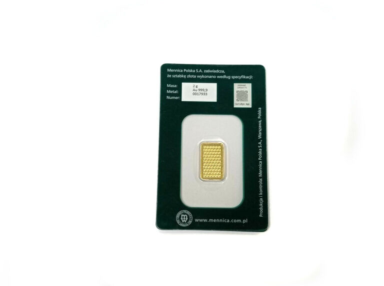 SZTABKA 2G MENNICA POLSKA PR999,9 CERTICARD